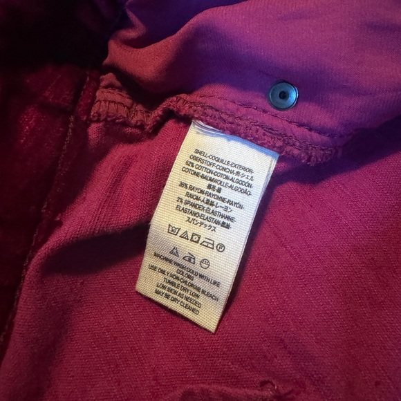 FREE PEOPLE FUSCHIA CRUSHED VELVET  CROP 5 POCKET PANTS JEANS SIZE 26 - Picture 4 of 4